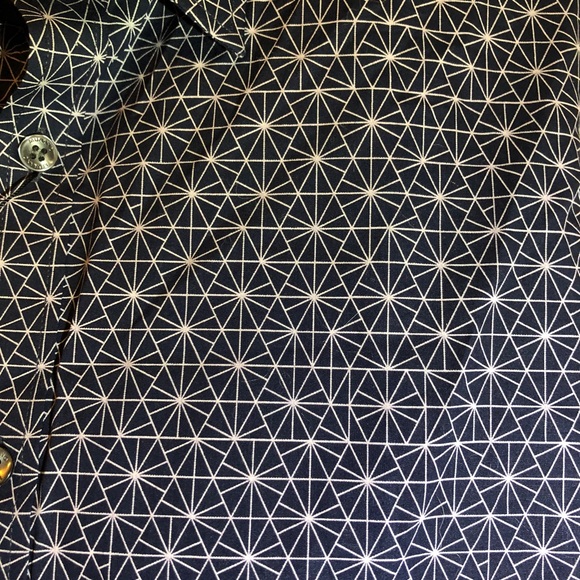 Murano XL Dark Navy Geometric Button Down Shirt - Picture 2 of 3